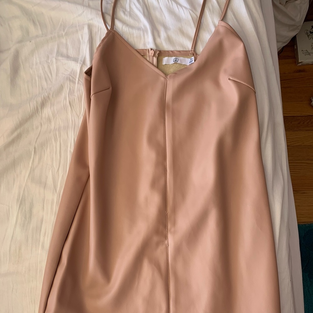 Misguided pink pleather dress worn once